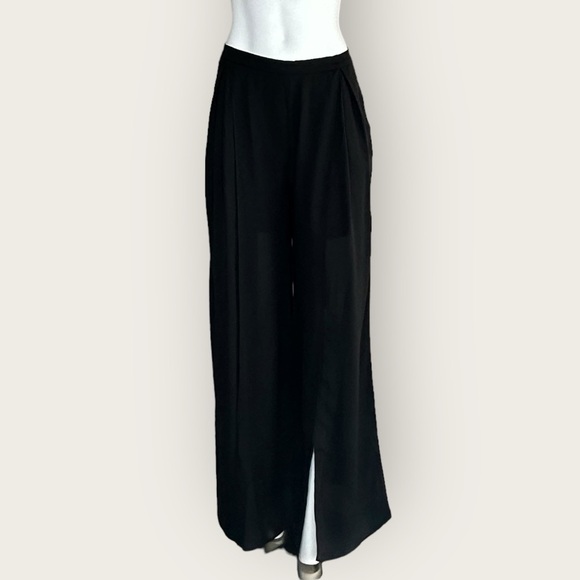 NWT | Krisa | Palazzo Slit Front Pants | Black | Medium - Picture 4 of 14